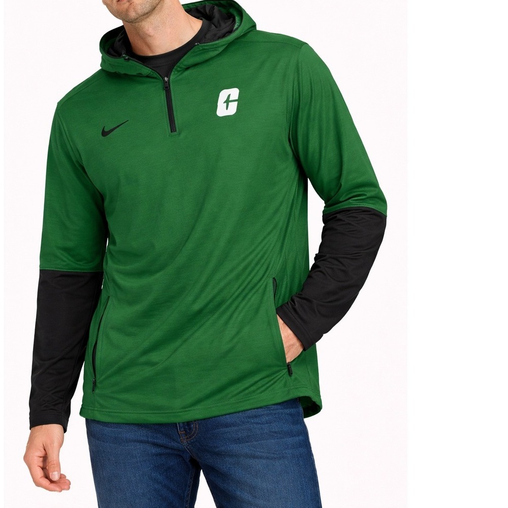 Nike Green‎ Athletic  Size L Pullover Hoodie Jacket Long Sleeve Quarter Zip Mens